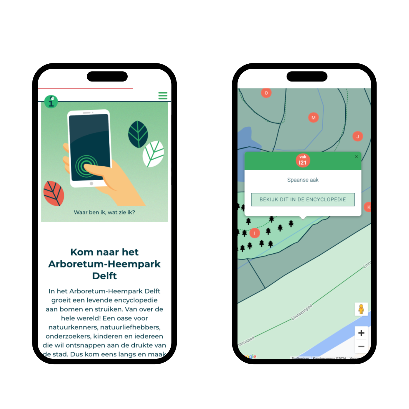 Arboretum Heempark Delft, een mobile site door Zite Media
